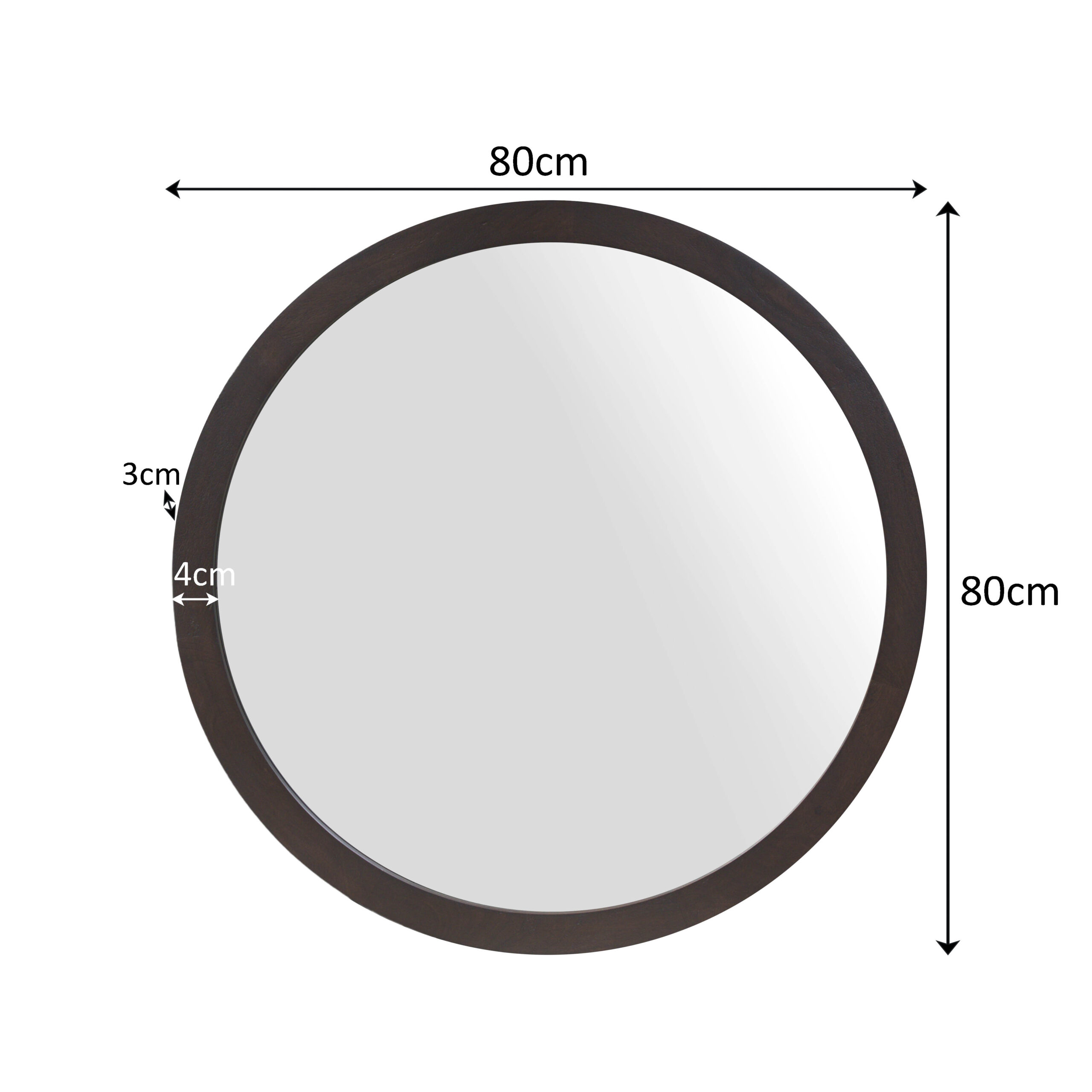 Starfurn Ronde spiegel Dide Bruin Mangohout 80 cm