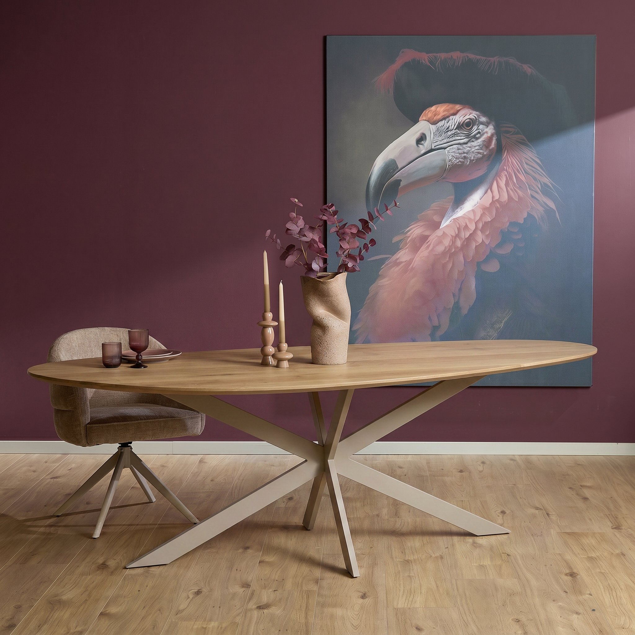 Starfurn Organische eettafel Cloud Naturel Poot Zand Eikenhout 240 cm