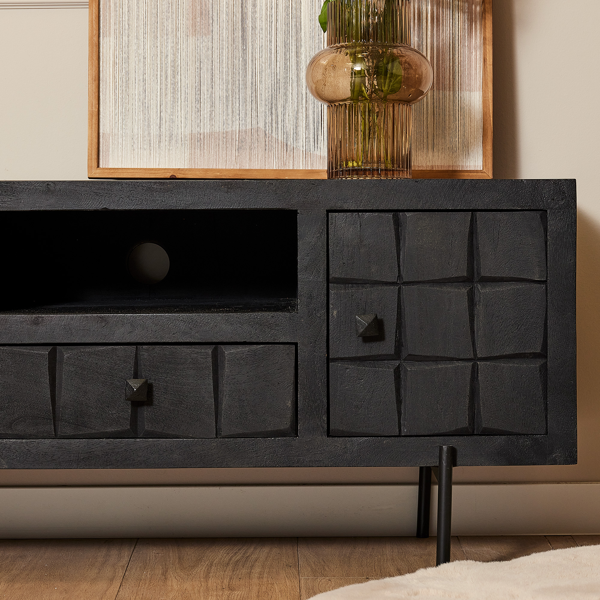 Starfurn Tv meubel Brandy Zwart Mangohout 120 cm