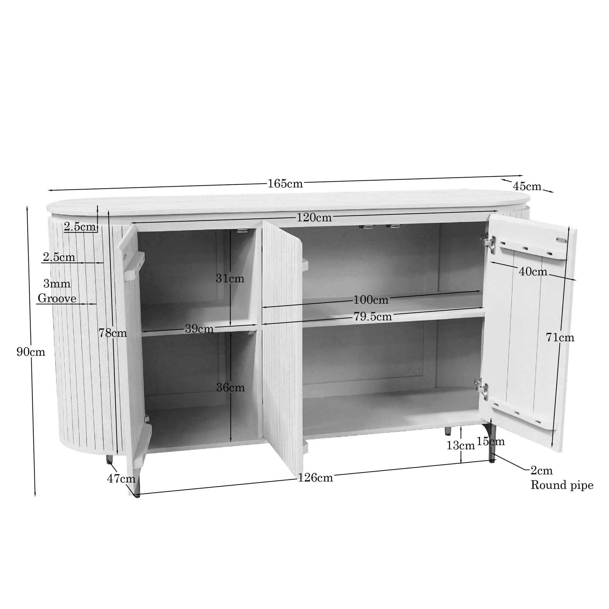 Starfurn Dressoir Solana Zand Mangohout 165 cm