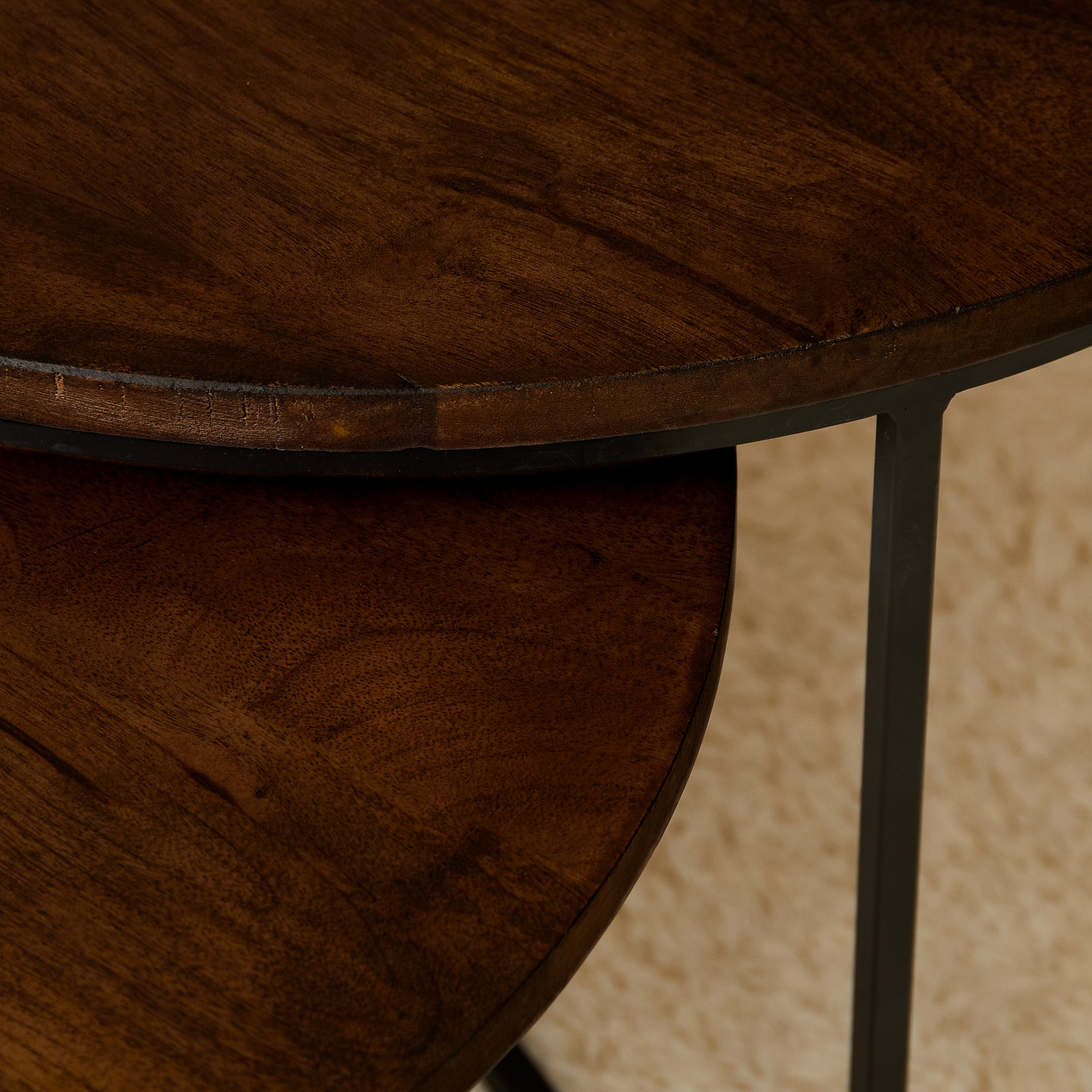 Starfurn Salontafel set Madison Bruin Mangohout 70 cm