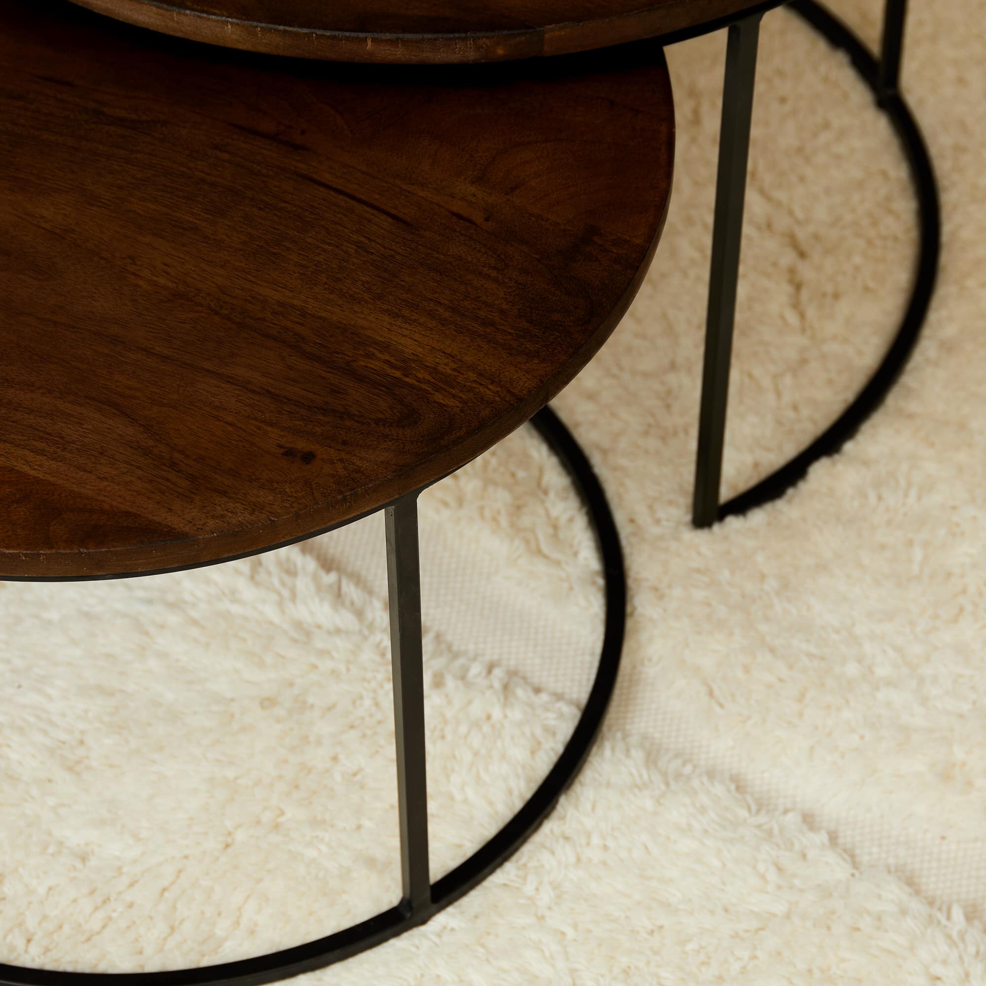 Starfurn Salontafel set Madison Bruin Mangohout 70 cm