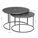 Starfurn Salontafel set Madison Bruin Mangohout 70 cm