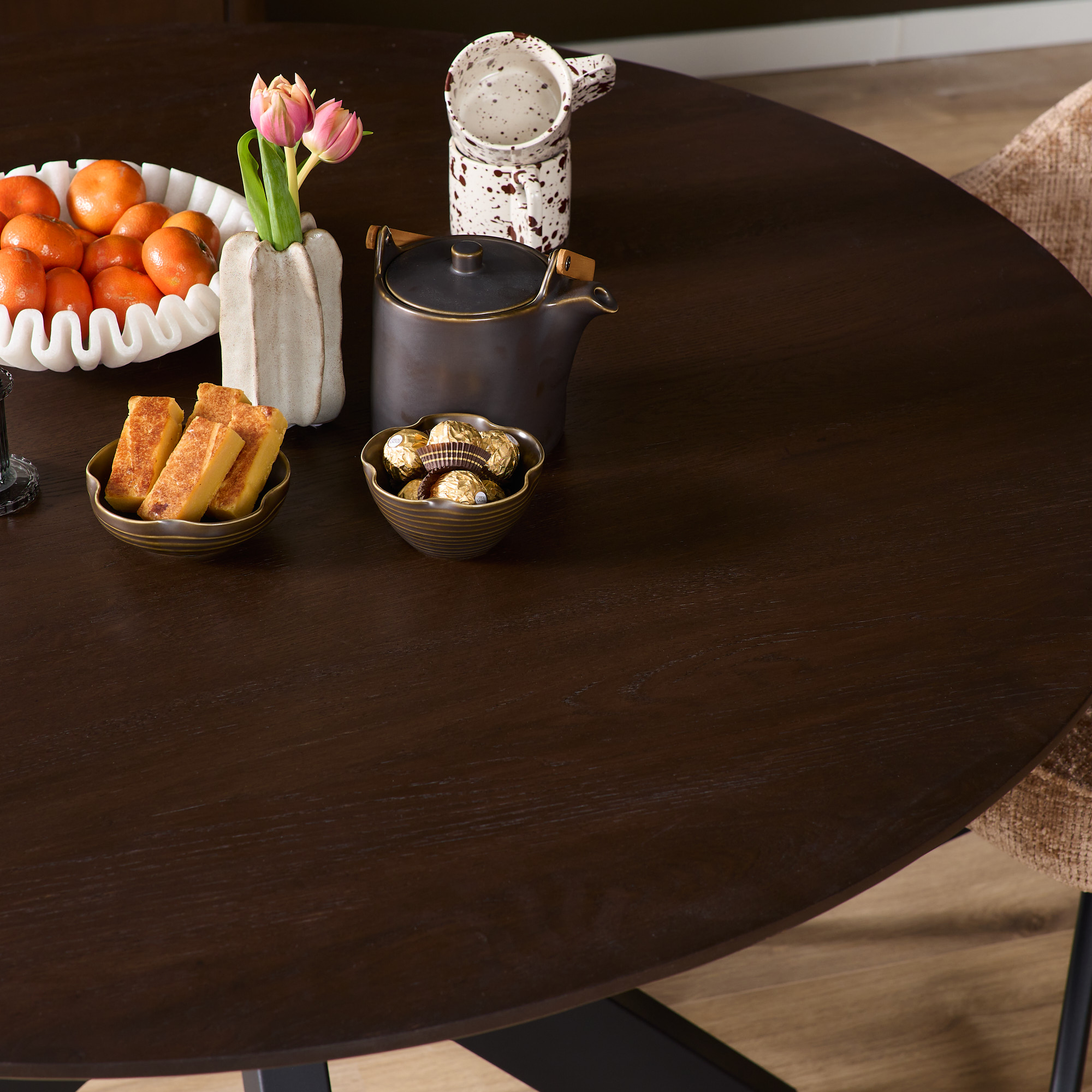 Starfurn Ronde eettafel Ferris Bruin Eikenhout 130 cm