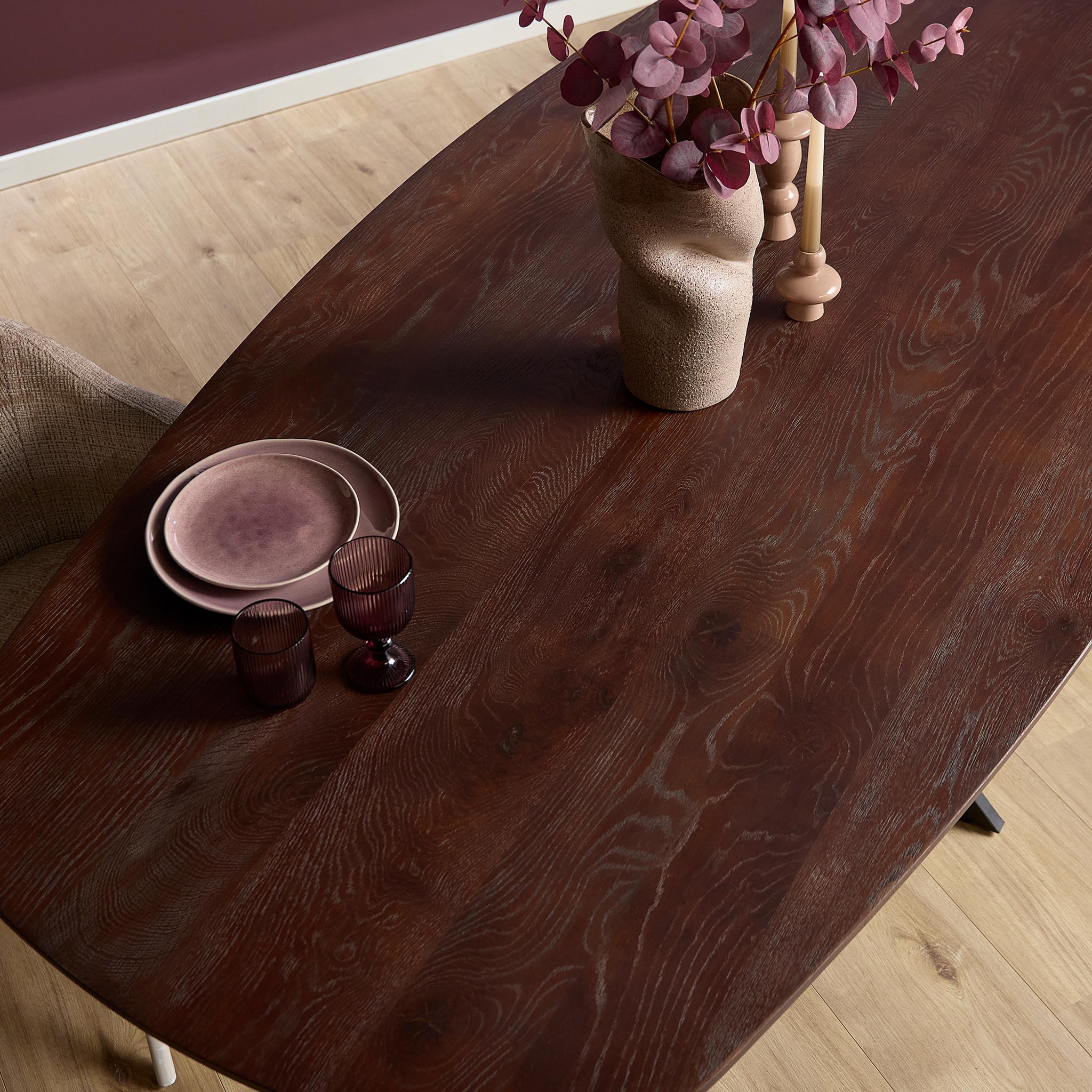 Starfurn Deens ovale eettafel Ferris Bruin Eikenhout 240 cm