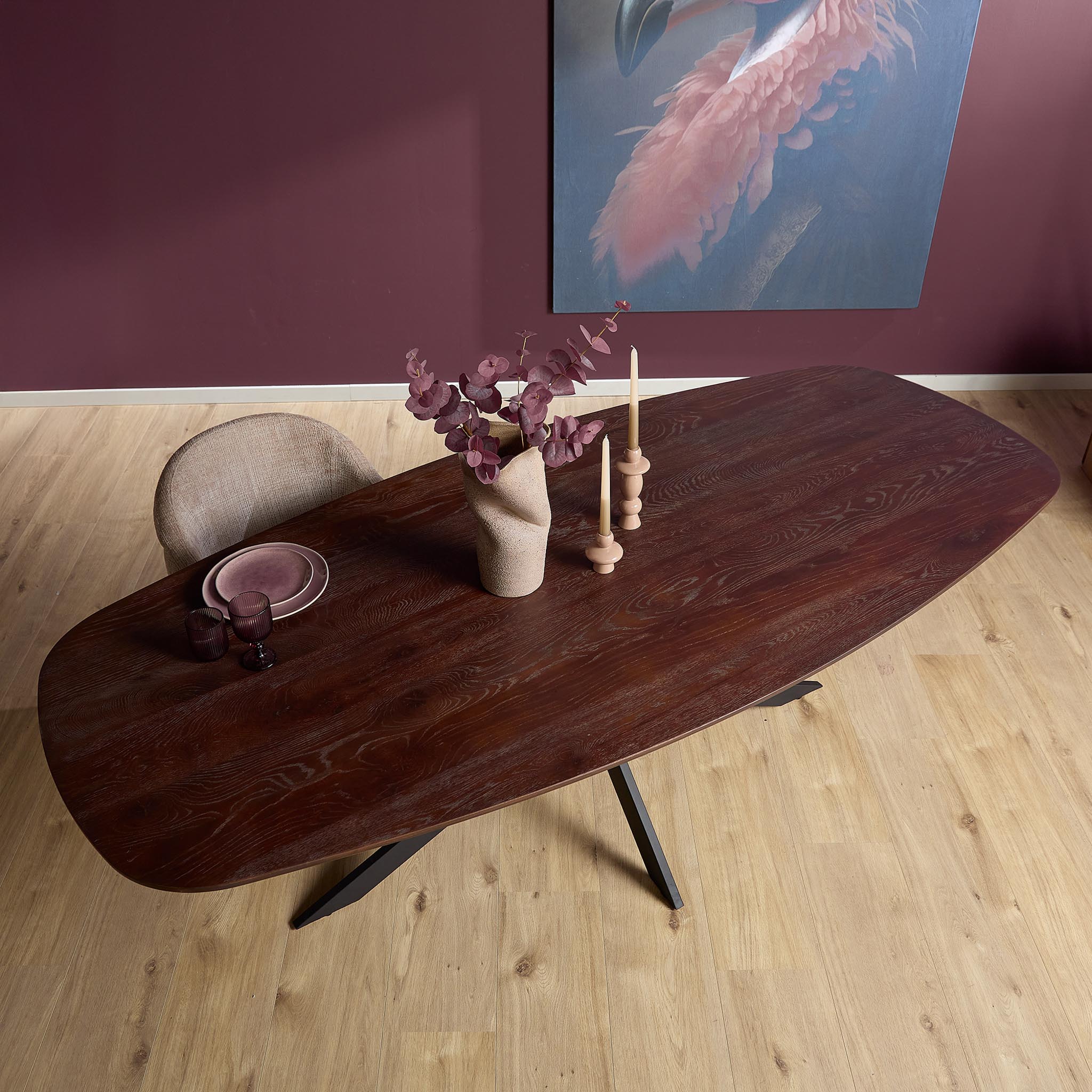 Starfurn Deens ovale eettafel Ferris Bruin Eikenhout 240 cm
