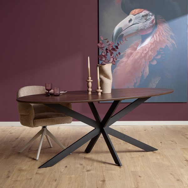 Starfurn Ovale eettafel Ferris Bruin Eikenhout 280 cm