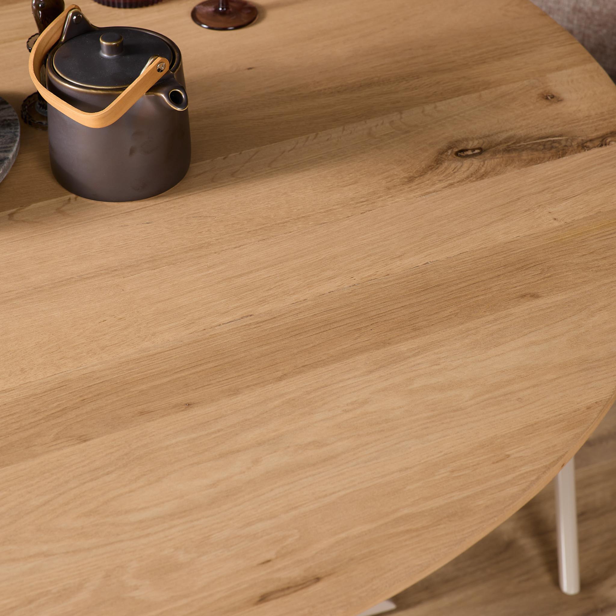 Starfurn Ronde eettafel Ferris Naturel Poot Zand Eikenhout 130 cm