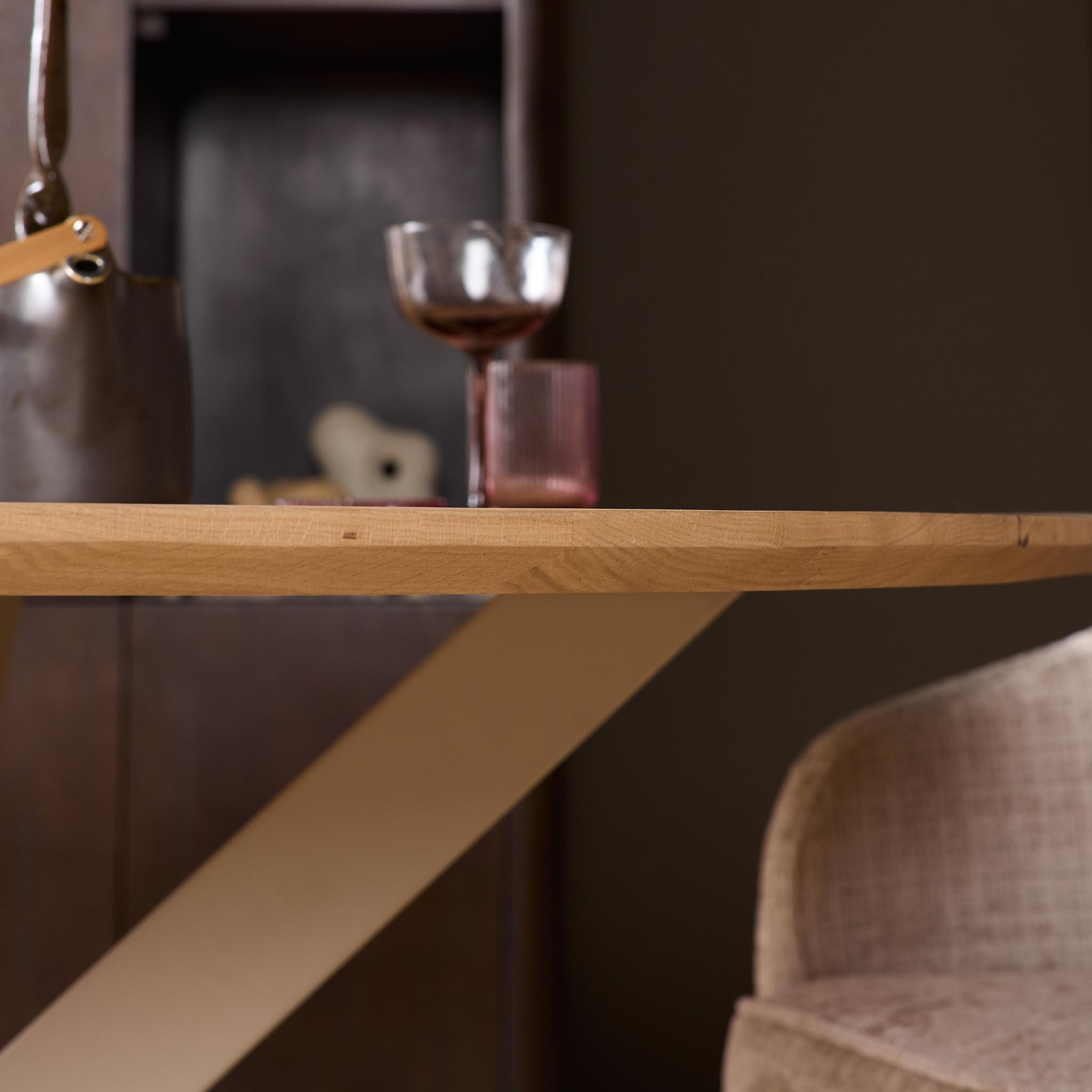 Starfurn Ronde eettafel Ferris Naturel Poot Zand Eikenhout 130 cm