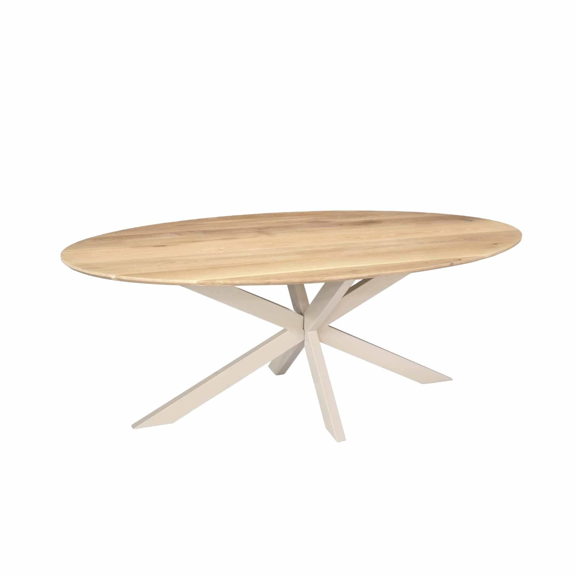Starfurn Ovale eettafel Ferris Naturel Poot Zand Eikenhout 210 cm