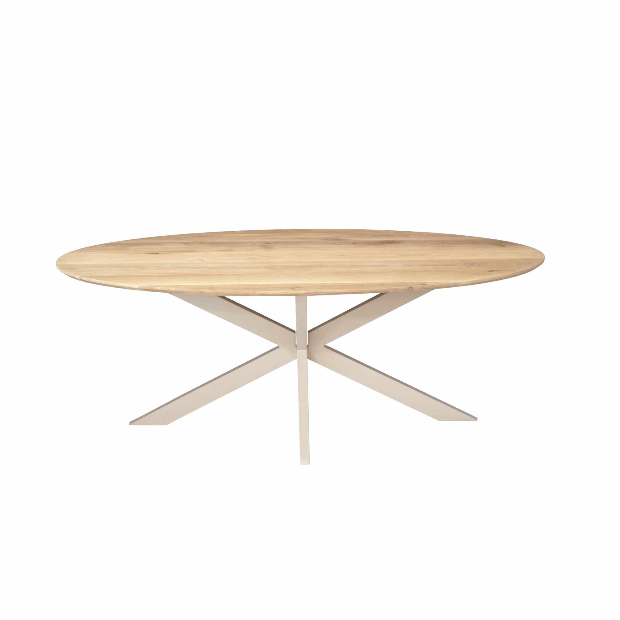 Starfurn Ovale eettafel Ferris Naturel Poot Zand Eikenhout 210 cm