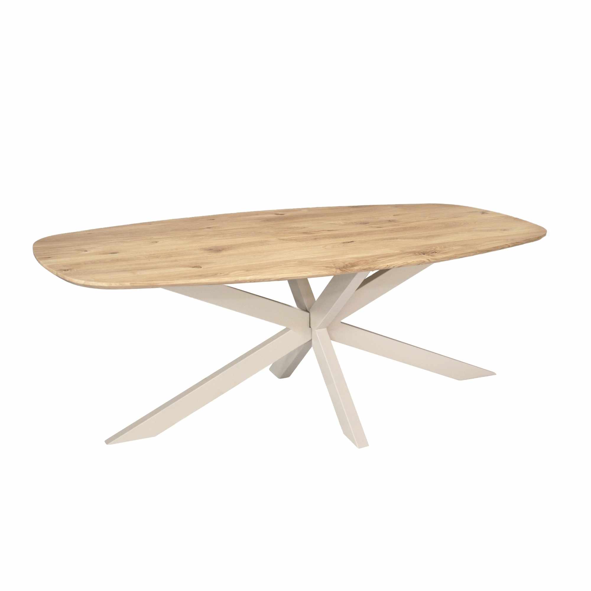 Starfurn Deens ovale eettafel Ferris Naturel Poot Zand Eikenhout 200 cm