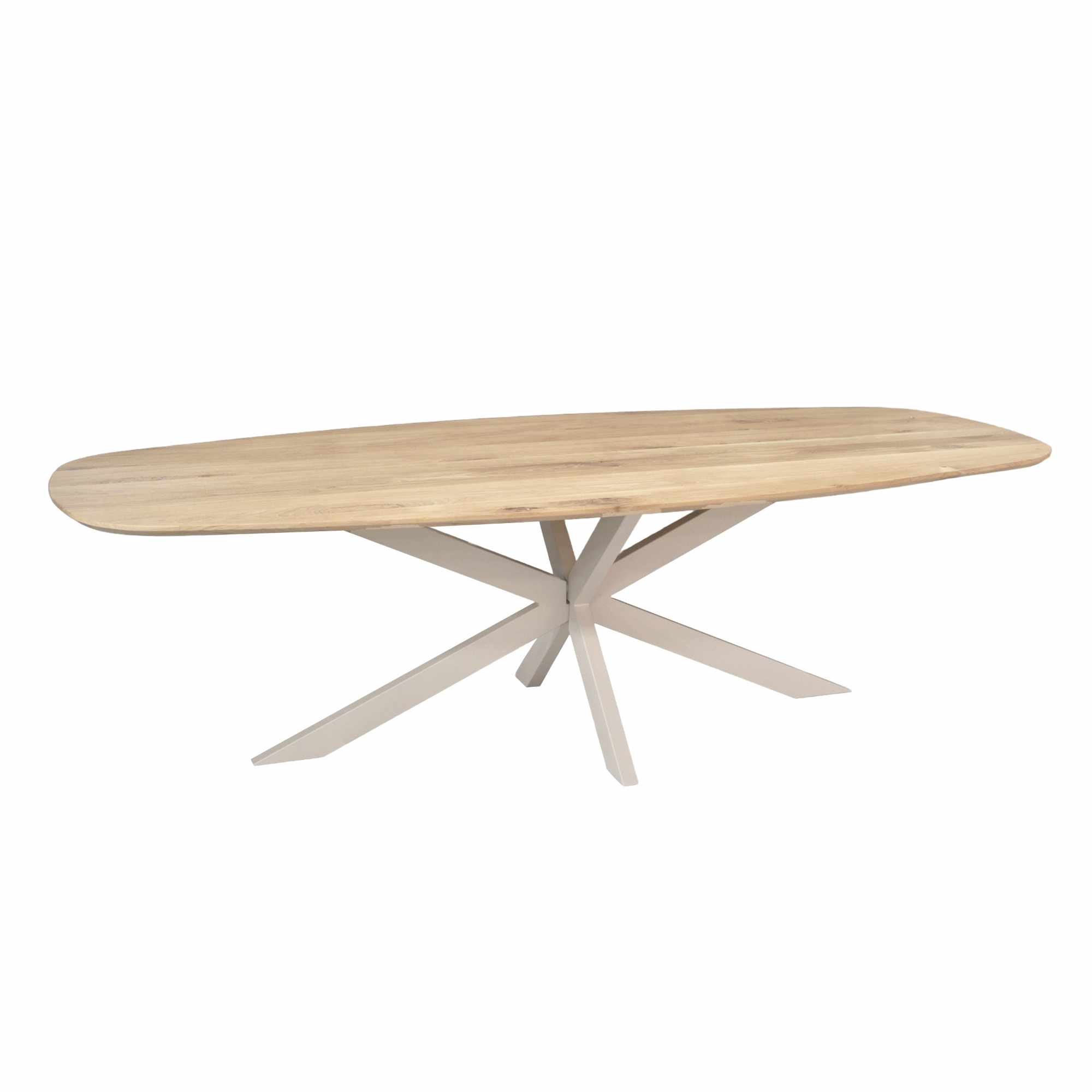 Starfurn Deens ovale eettafel Ferris Naturel Poot Zand Eikenhout 280 cm