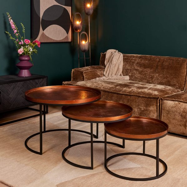 Starfurn Salontafel set Clive Koper Aluminium 70 cm
