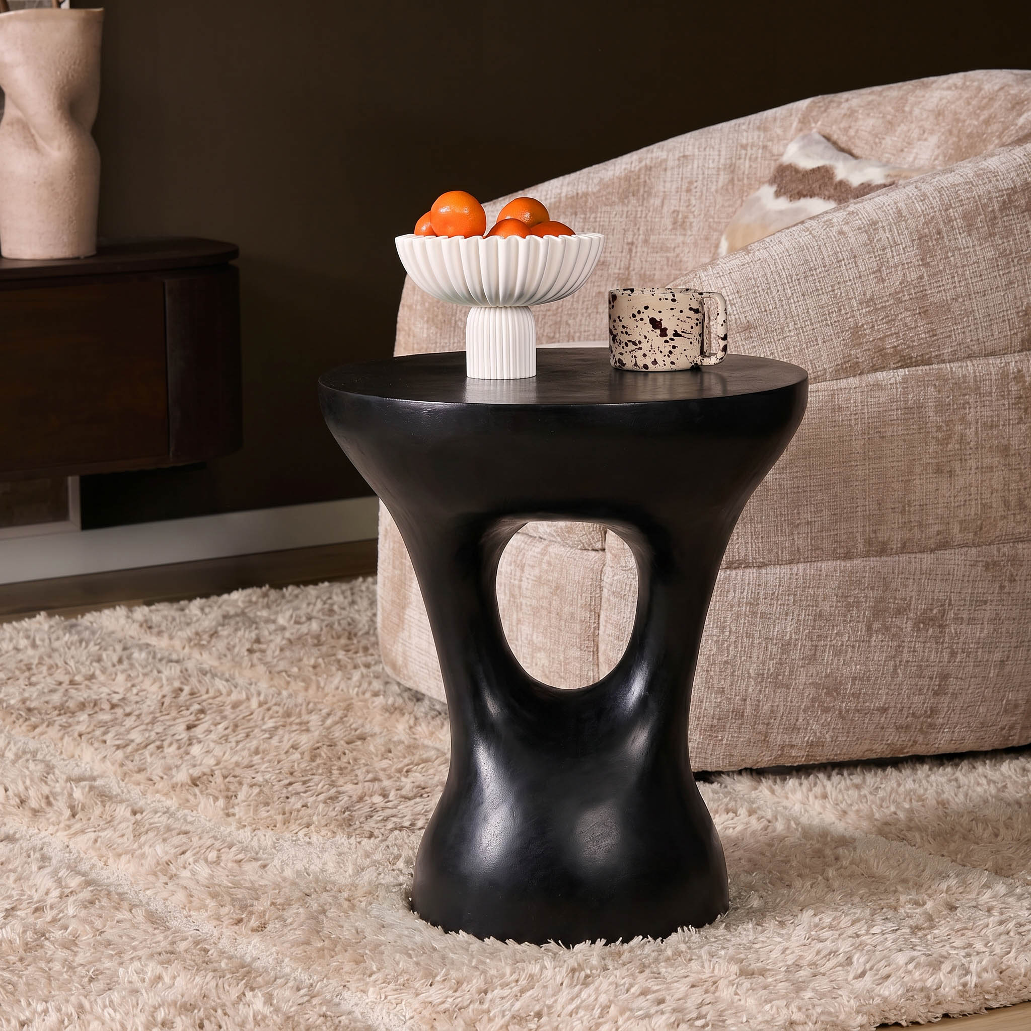 Starfurn Ronde salontafel Amelie Zwart Aluminium 43 cm