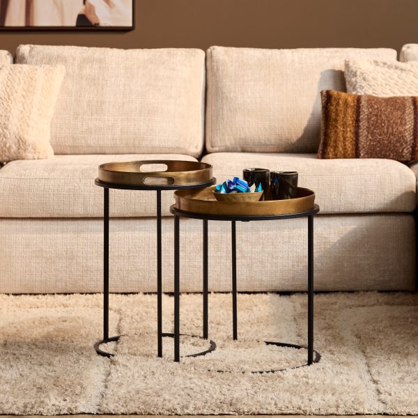 Starfurn Ronde bijzettafel set Laure Brons Aluminium 42 cm