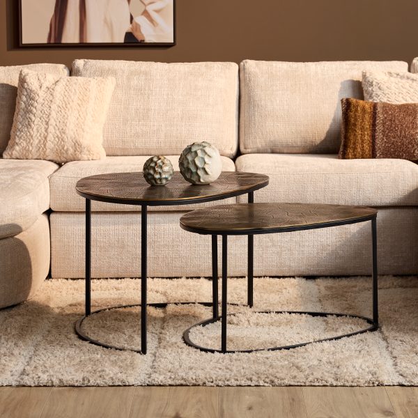 Starfurn Salontafel set Filou Goud Aluminium 90 cm