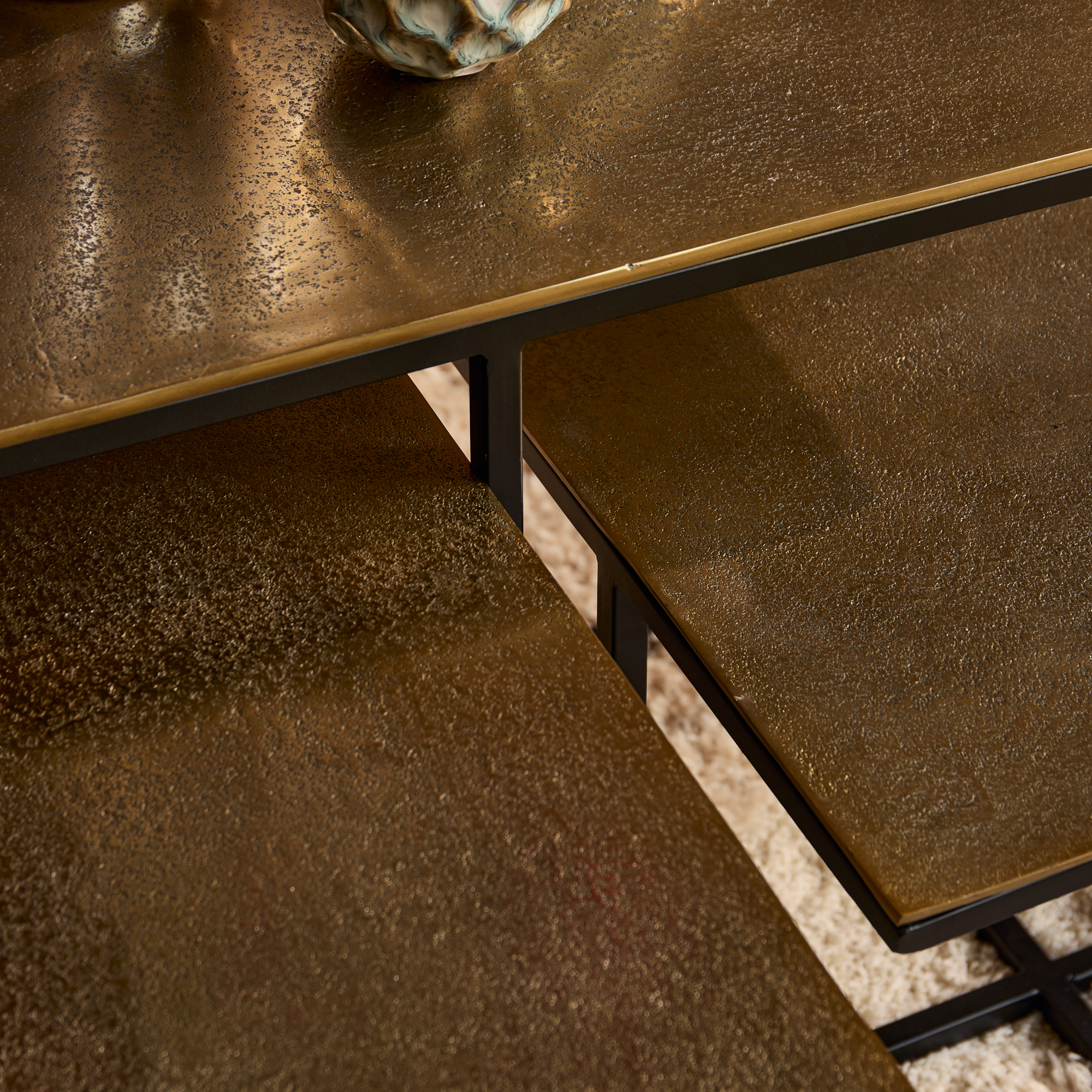 Starfurn Vierkante salontafel set Joelle Brons Aluminium 70 cm