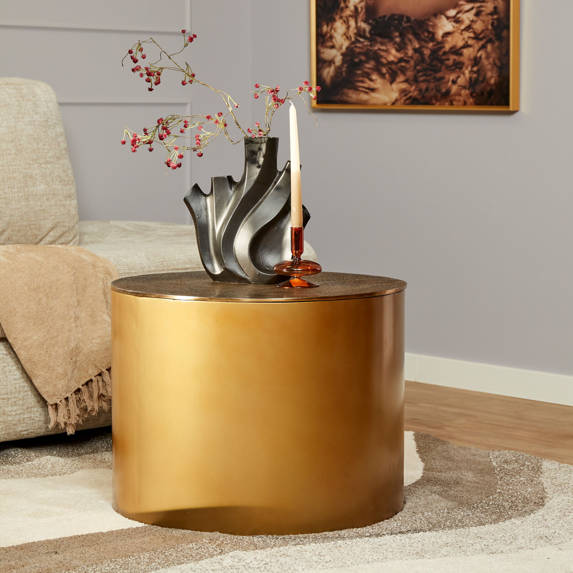 Starfurn Salontafel Fiore Goud Aluminium 60 cm