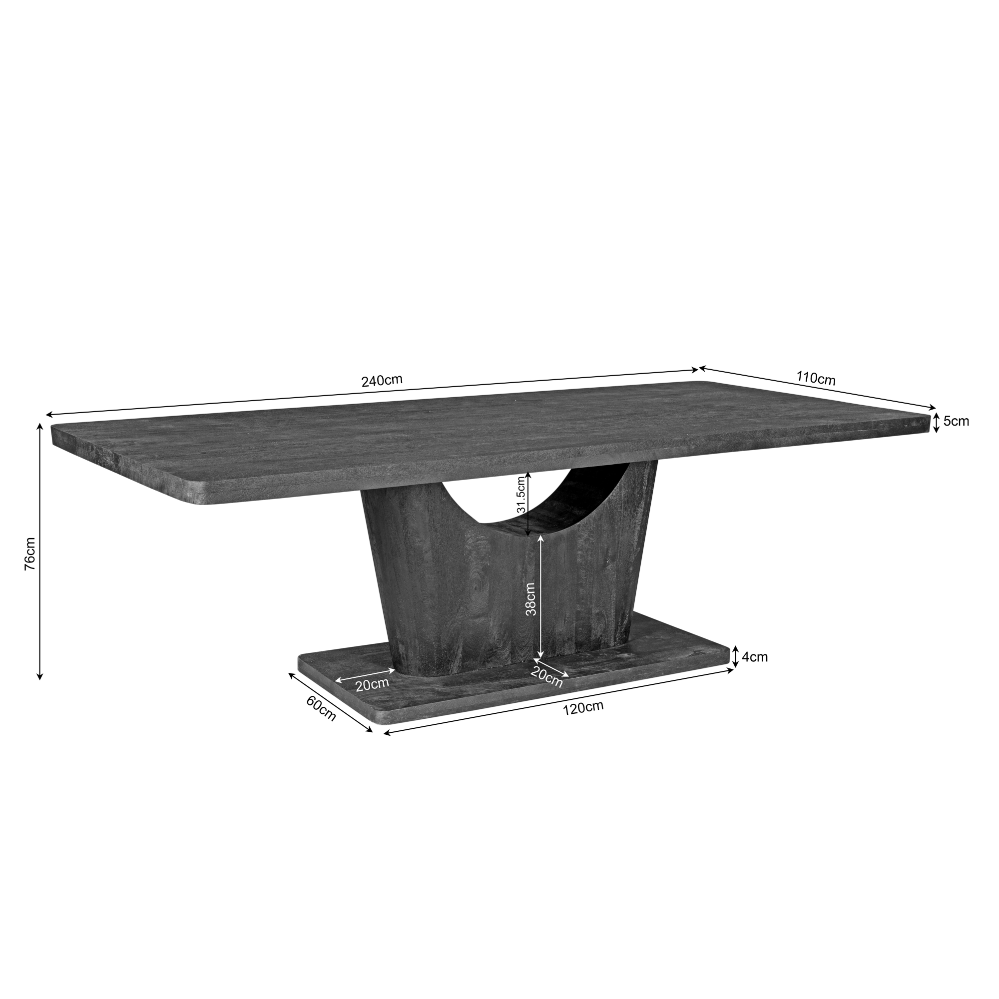 Starfurn Eettafel Voco Bruin Mangohout 240 cm
