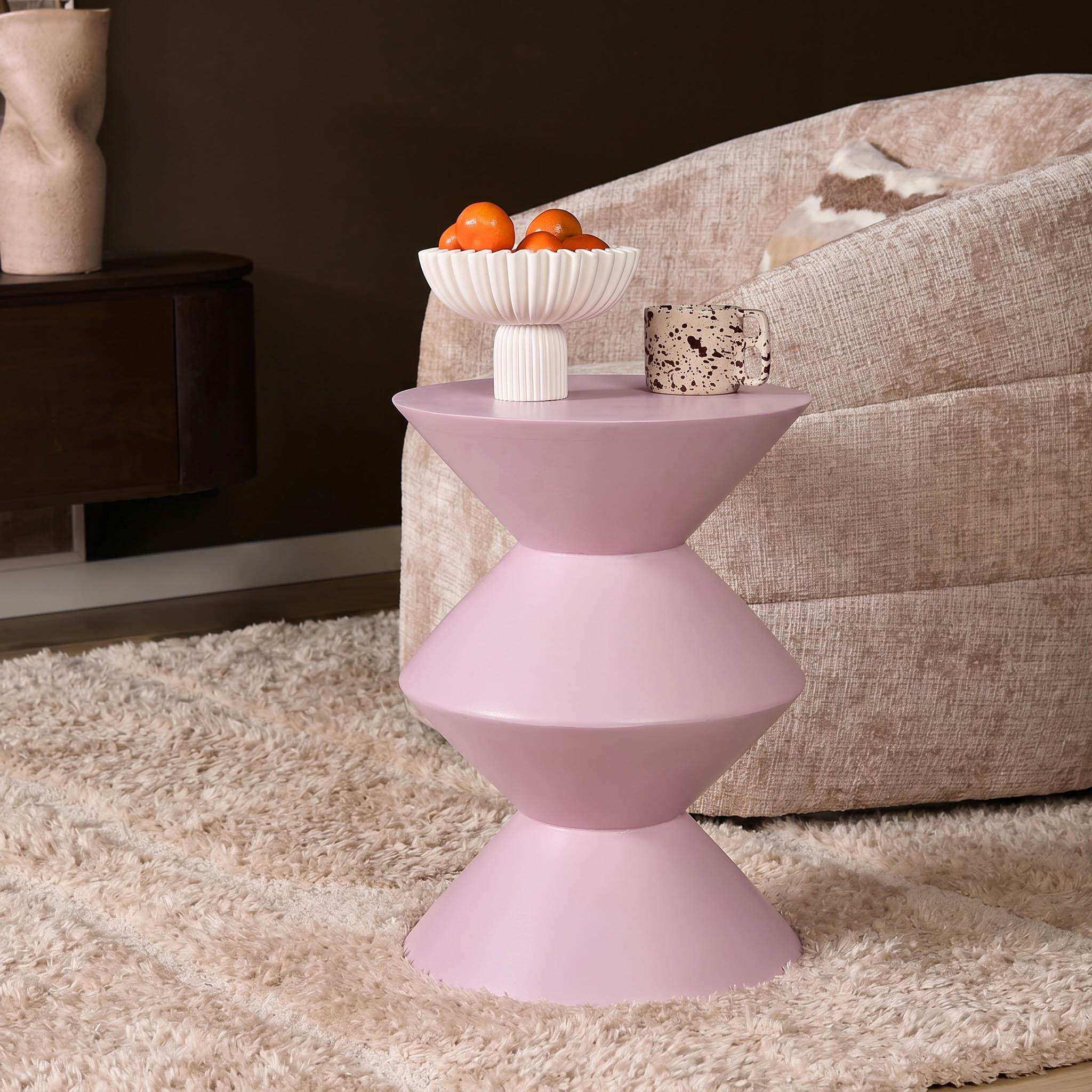 Starfurn Bijzettafel Abel Roze Mangohout 33 cm