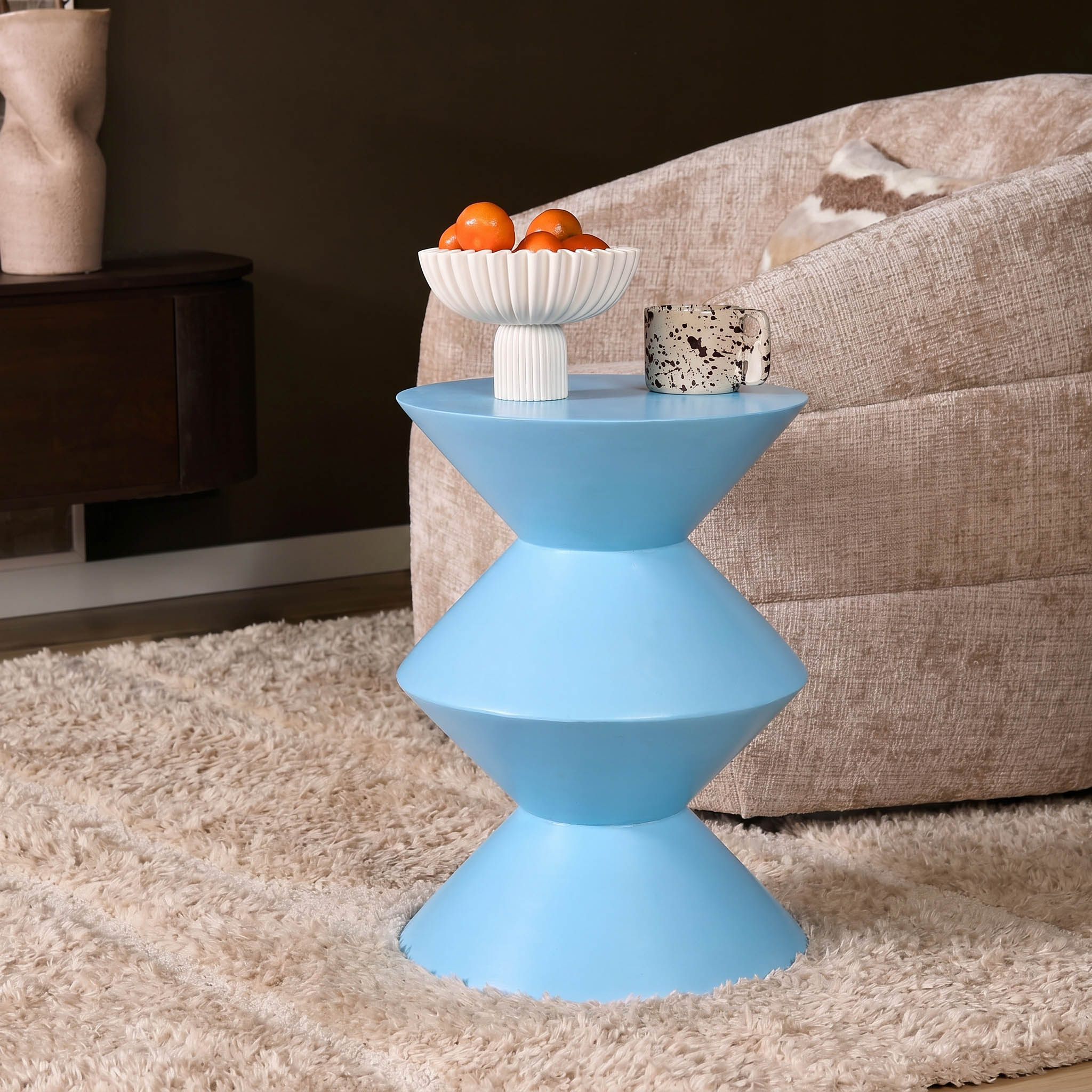 Starfurn Bijzettafel Abel Blauw Mangohout 33 cm