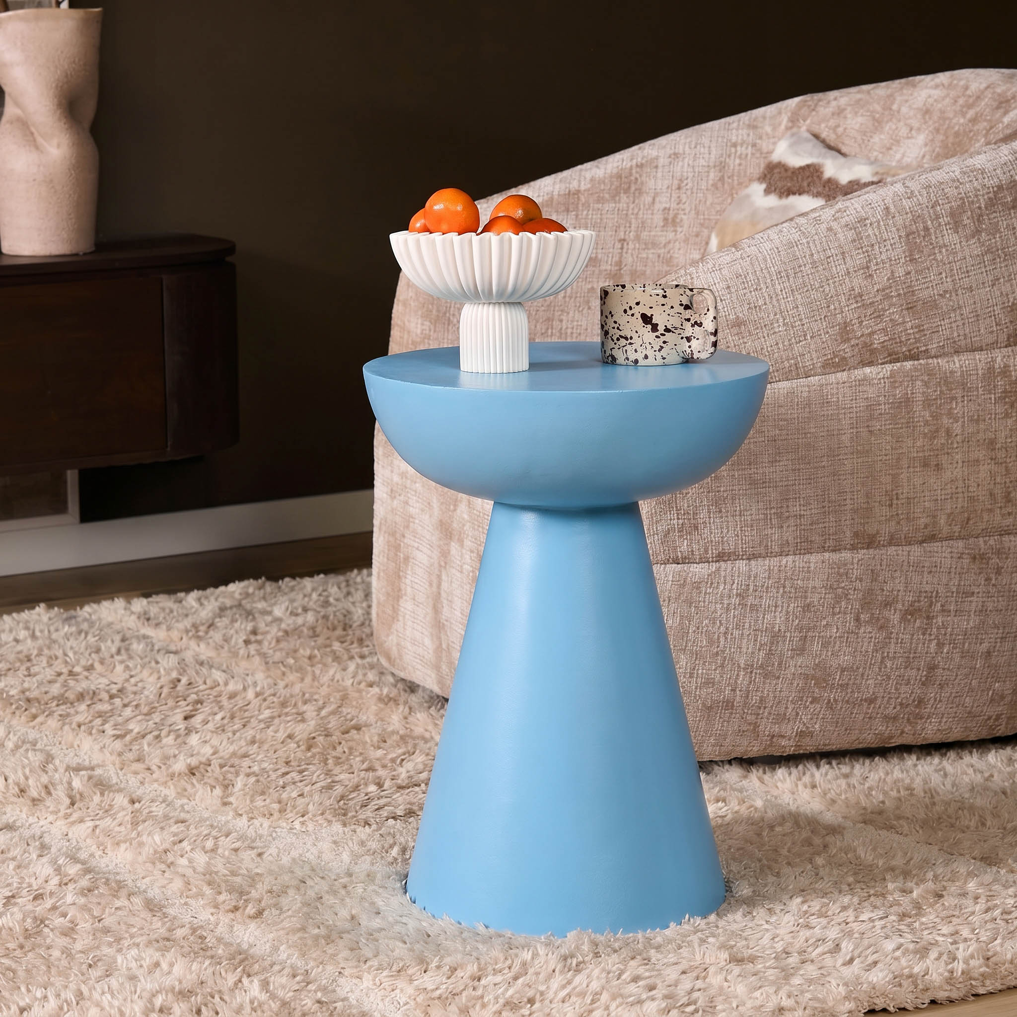 Starfurn Bijzettafel Owen Blauw Mangohout 30 cm