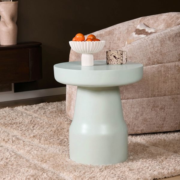 Starfurn Bijzettafel Drum Groen Mangohout 40 cm