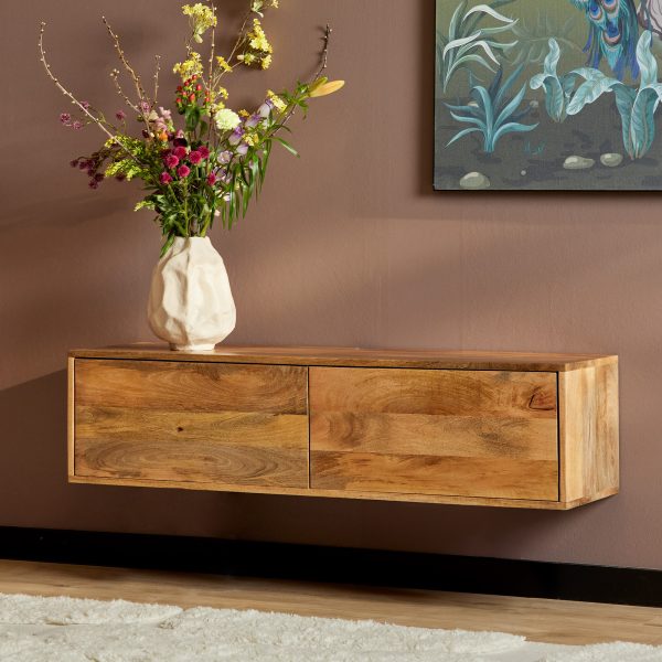 Starfurn Zwevend tv meubel Vison Naturel Mangohout 120 cm