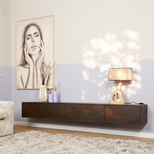 Starfurn Zwevend tv meubel Vision Walnoot Mangohout 240 cm