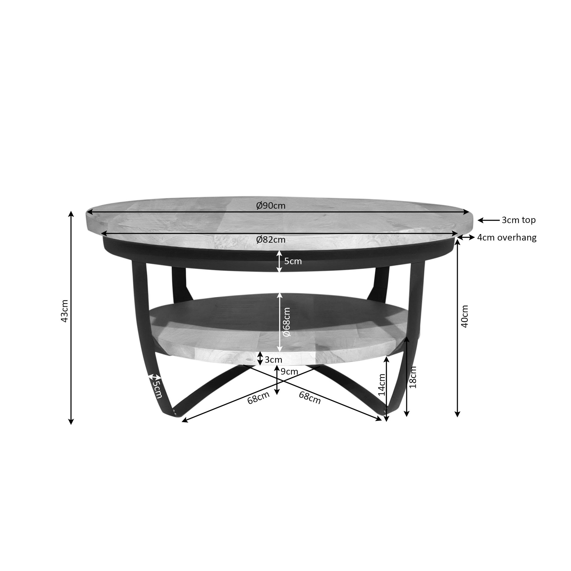 Starfurn Salontafel Paras Naturel Mangohout 90 cm
