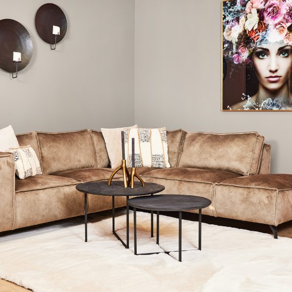 Starfurn Salontafel set Arlington Zwart Mangohout 70 cm
