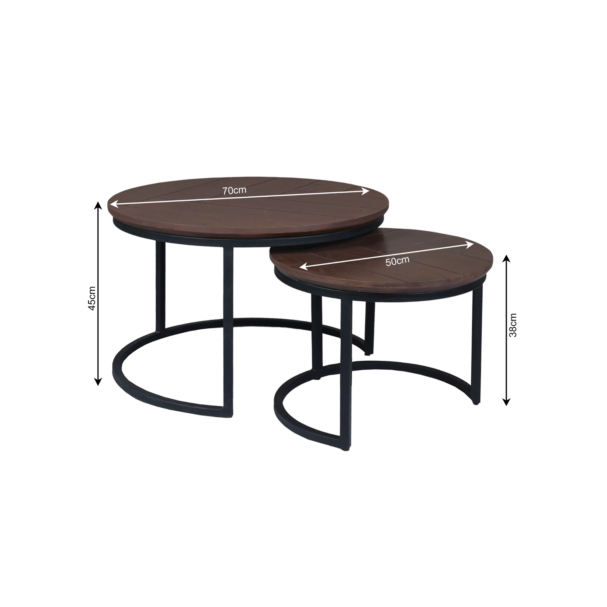 Starfurn Salontafel set Otik Walnoot Eikenhout 70 cm