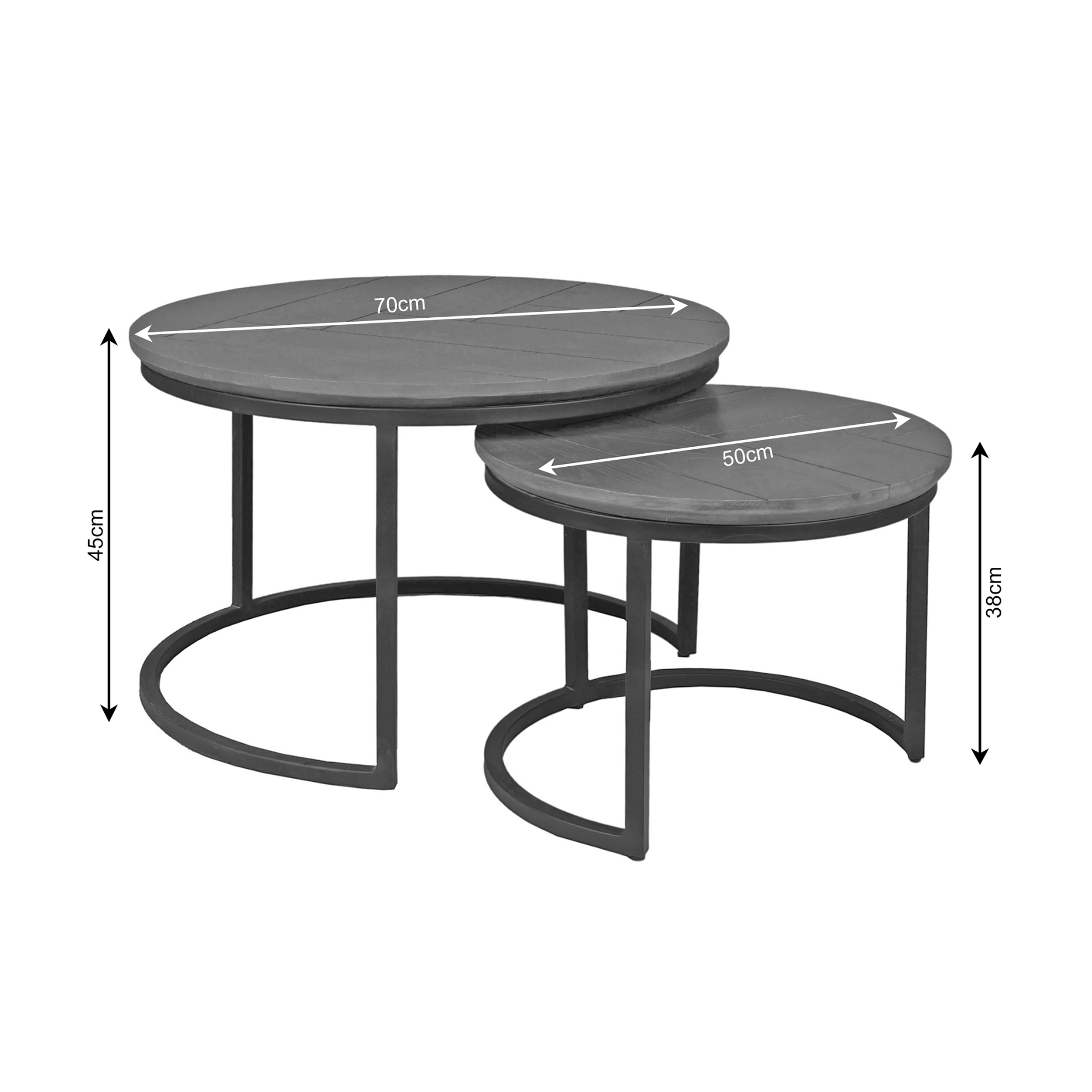 Starfurn Salontafel set Otik Bruin Eikenhout 70 cm