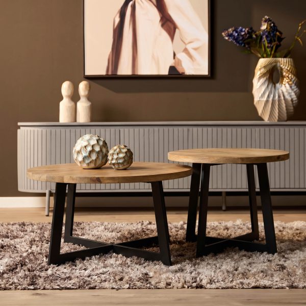 Starfurn Salontafel set Atlanta Naturel Mangohout 70 cm