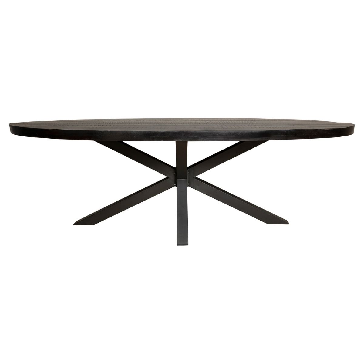 Starfurn Ovale eettafel Denver Zwart Mangohout 160 cm