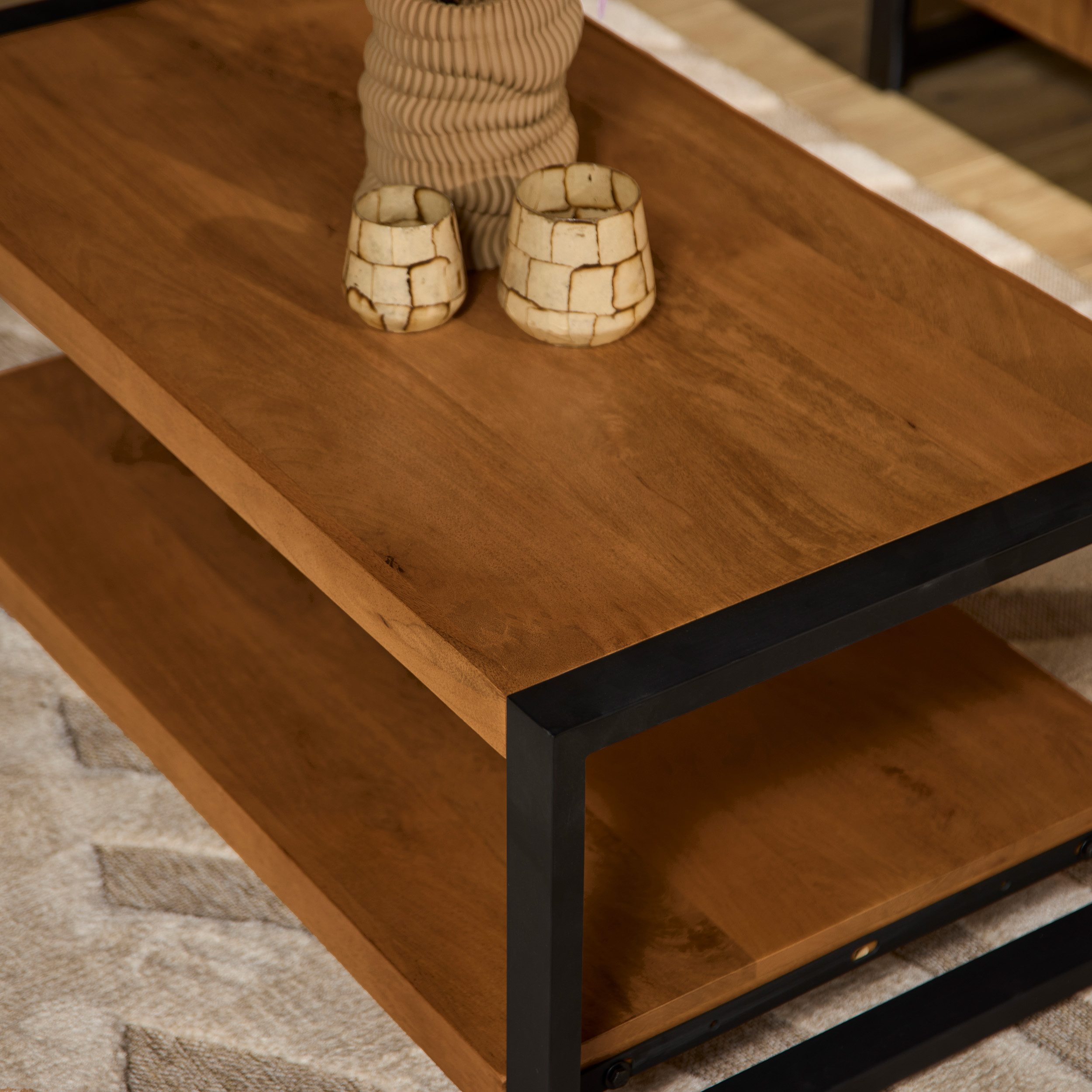 Starfurn Salontafel Boaz met onderblad Naturel Mangohout 110 cm