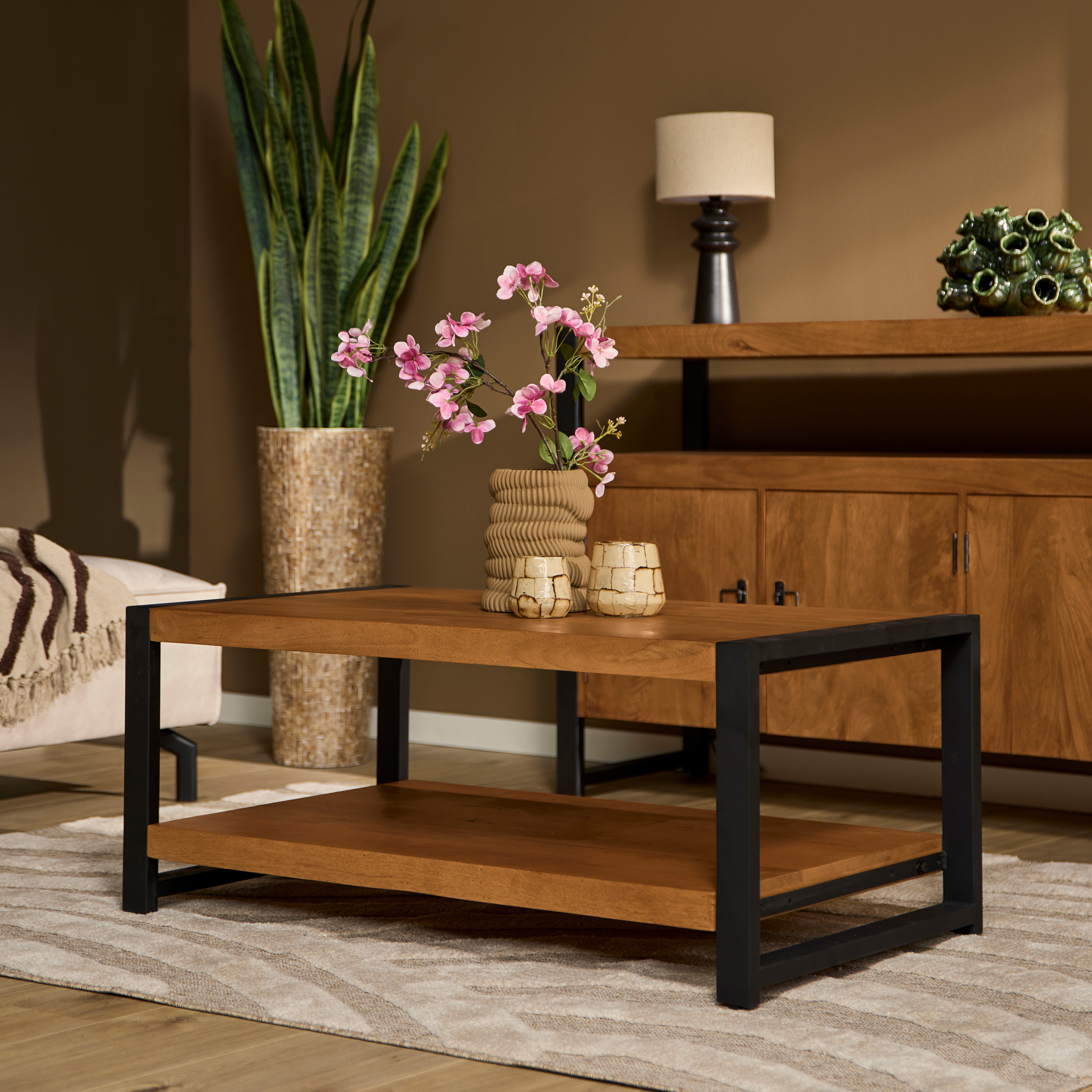 Starfurn Salontafel Boaz met onderblad Naturel Mangohout 110 cm