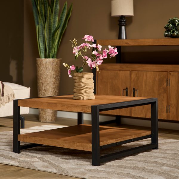 Starfurn Vierkante salontafel Boaz Naturel Mangohout 80 cm
