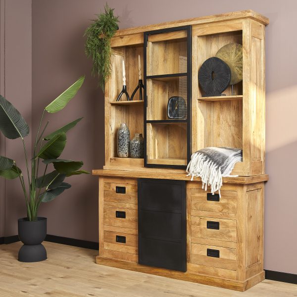 Starfurn Vitrinekast Nashville Naturel Mangohout 160 cm