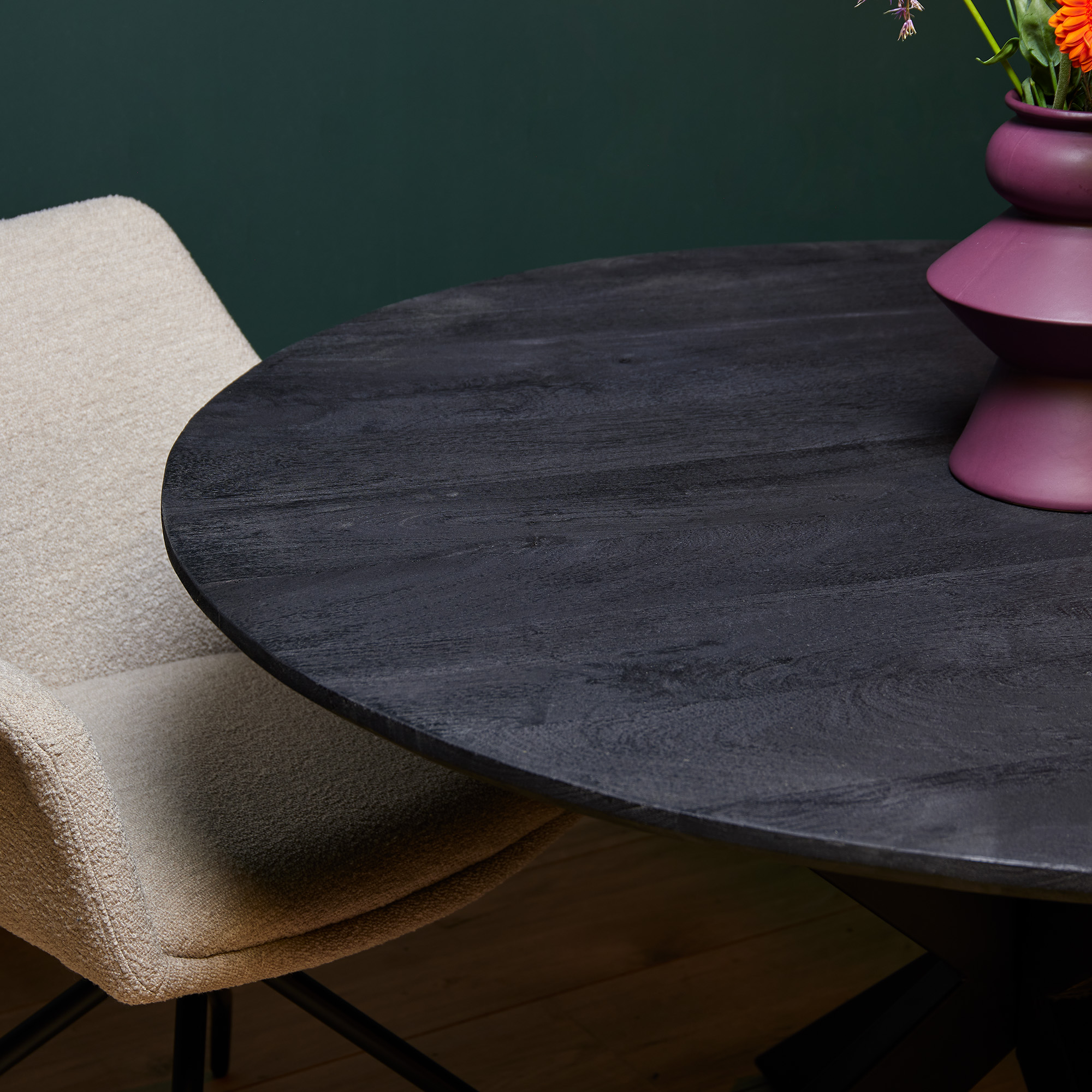 Starfurn Ronde eettafel New York Zwart Mangohout 140 cm