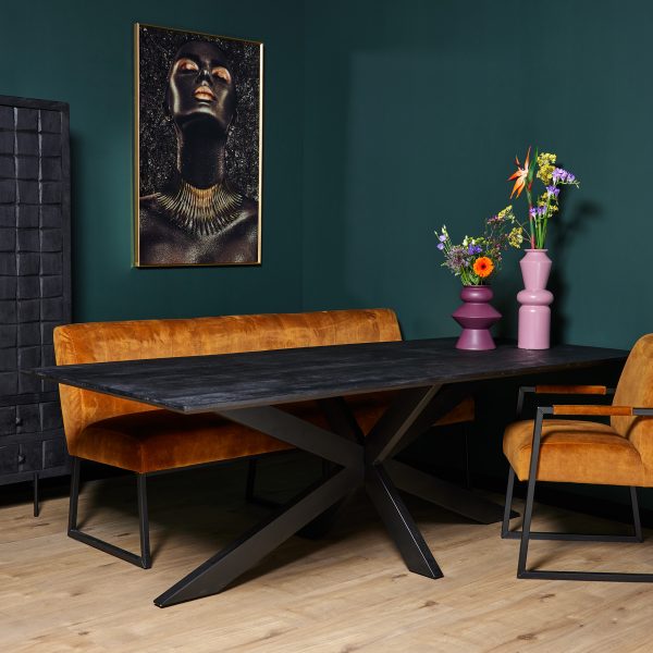 Starfurn Rechthoekige eettafel New York Zwart  Mangohout 160 cm
