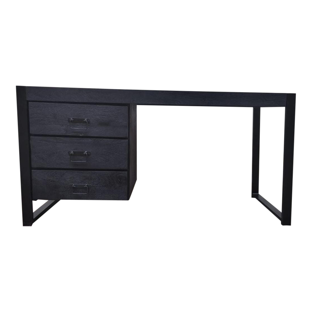 Starfurn Bureau Boaz Zwart Mangohout 145 cm