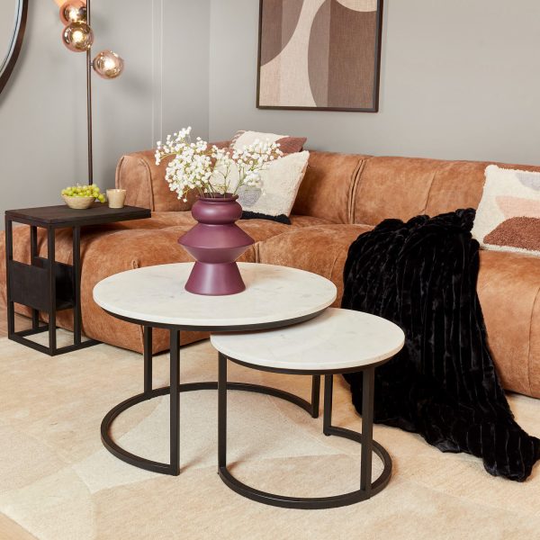 Starfurn Salontafel set Nova Wit Marmer 70 cm