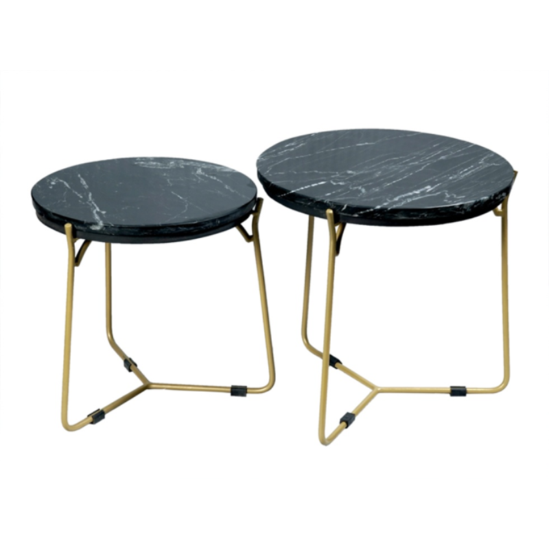Starfurn Salontafel set Caly Zwart Marmer 45 cm