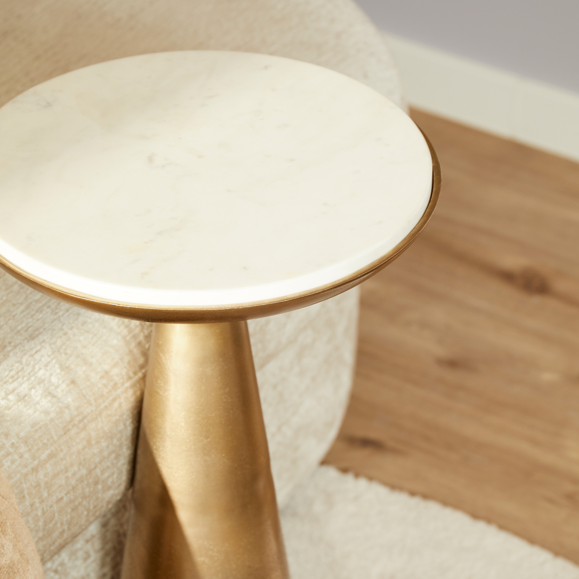 Starfurn Bijzettafel Essy Wit Marmer/metaal 38 cm