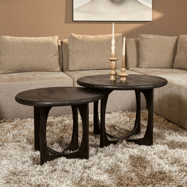 Starfurn Bijzettafel Milou Zwart Mangohout 60 cm