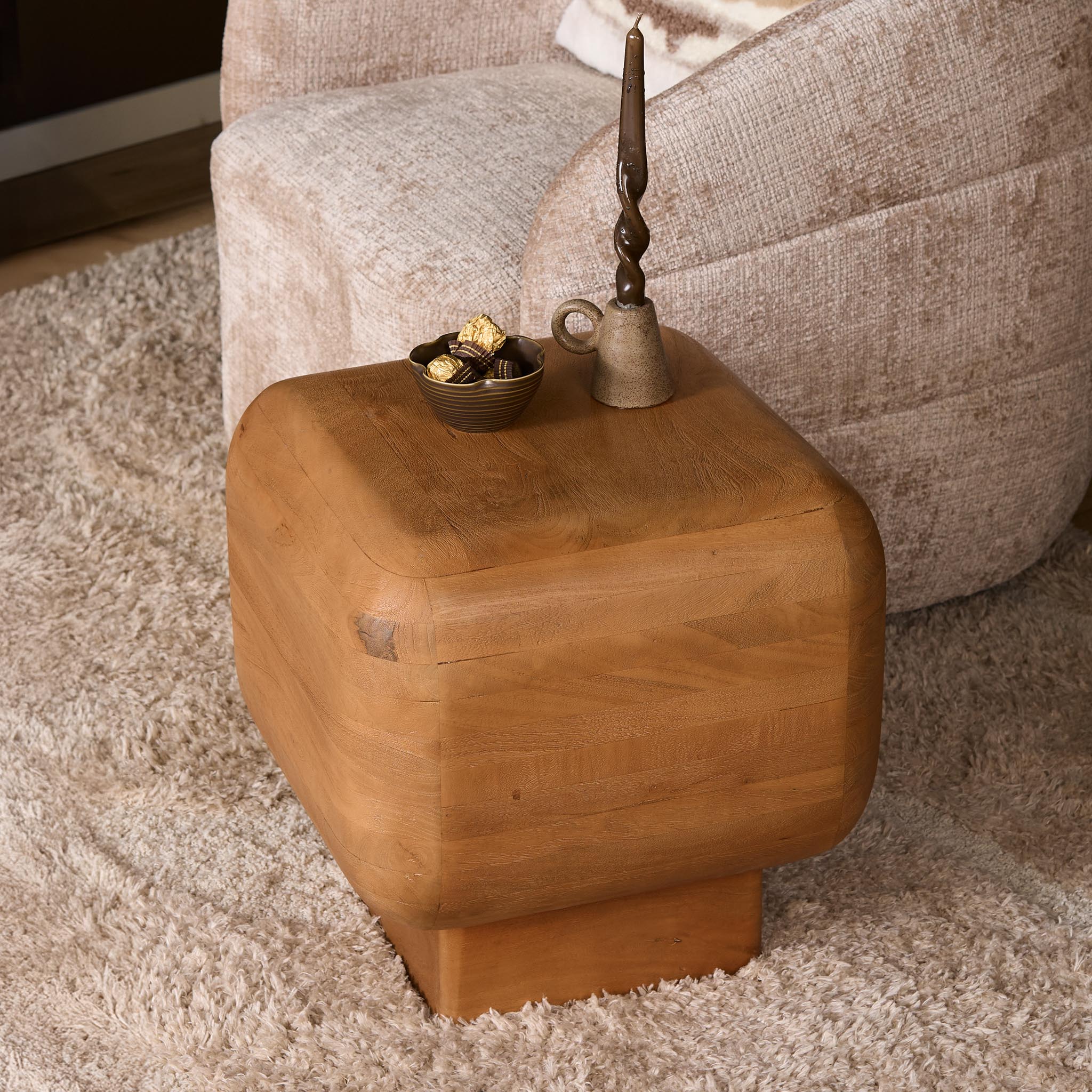 Starfurn Bijzettafel Fedde Naturel Mangohout 45 cm