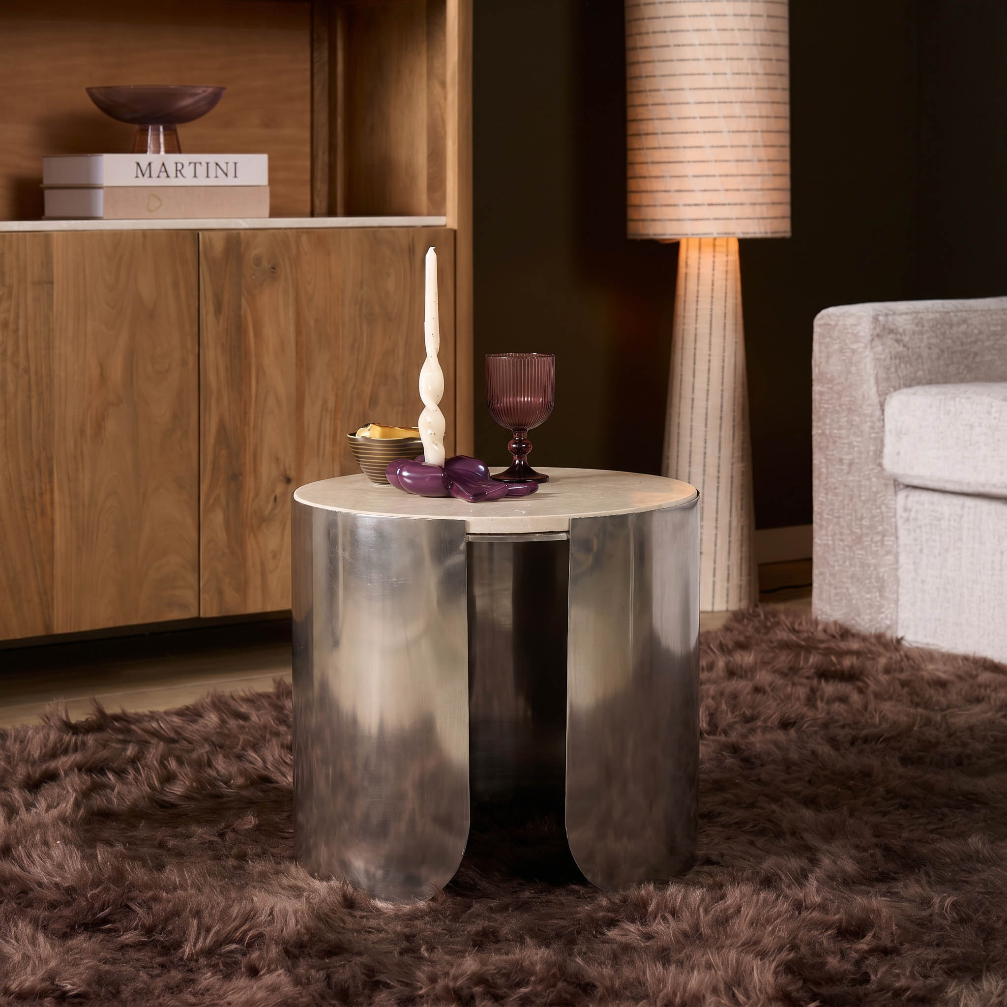 Starfurn Salontafel Zeli Botticino marmer 45 cm