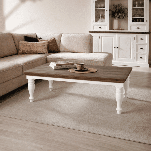 Tower Living salontafel Fleur ronde poot 130x75x45 cm grenen